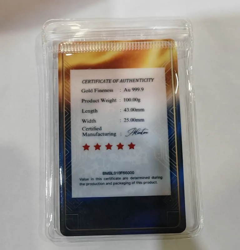 Autron Casting Gold Bar 100g